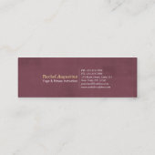 Yoga Meditation ZEN Symbol White Gold Calligraphy Mini Visitekaartje (Achterkant)