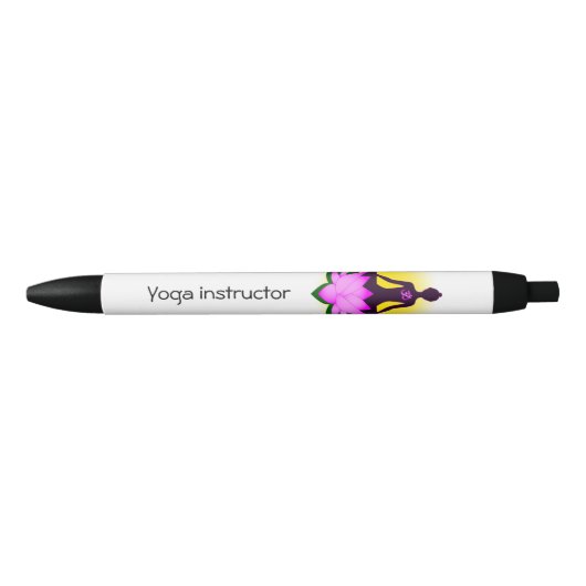 Yoga meditation zwarte inkt pen (Voorkant)