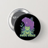 Yoga Mediterende Kikker Ronde Button 5,7 Cm (Voorkant /achterkant)