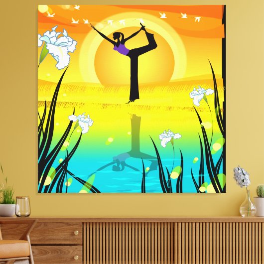 Yoga Meisje Gewikkeld Canvas (Insitu (Woonkamer))
