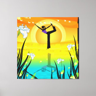 Yoga Meisje Gewikkeld Canvas Afdruk