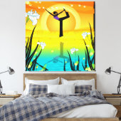 Yoga Meisje Gewikkeld Canvas Afdruk (Insitu (Slaapkamer))