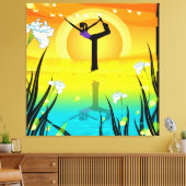 Yoga Meisje Gewikkeld Canvas Afdruk (Insitu (Woonkamer))