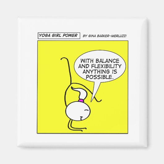 Yoga Meisje Macht "Balans en flexibel" Magneet (Voorkant)