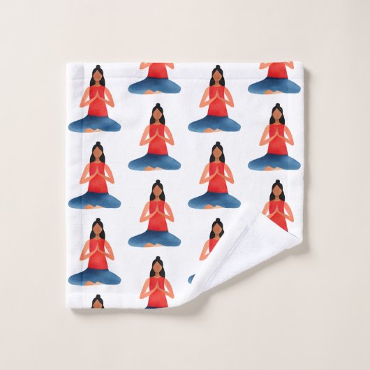Yoga meisje Meditatie Namaste Bad Handdoek (Wasdoekje)