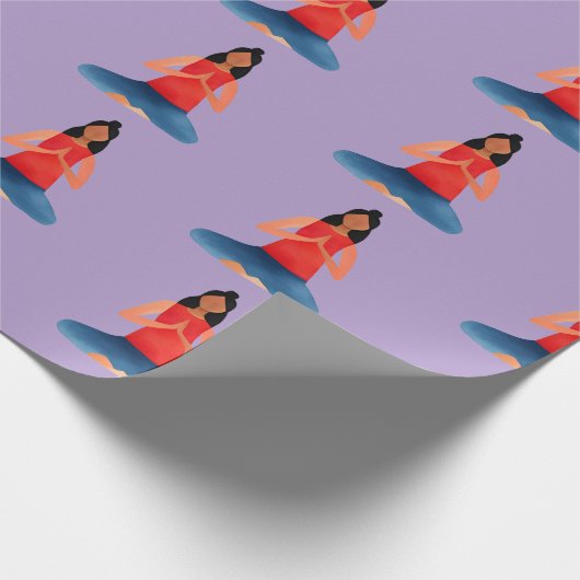 Yoga meisje Meditatie Namaste Cadeaupapier (Hoek)