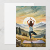 Yoga meisje met rust en ontspanning feestdagenkaart (Voorkant / Achterkant)