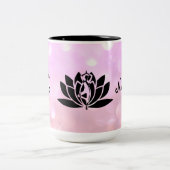 Yoga Meisje Namaste ontwerp Tweekleurige Koffiemok (Center)