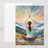 Yoga Meisje Top van de bergen Feestdagenkaart (Voorkant / Achterkant)