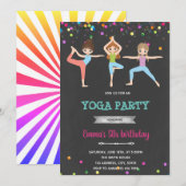 Yoga meisje verjaardagsuitnodiging kaart (Voorkant / Achterkant)