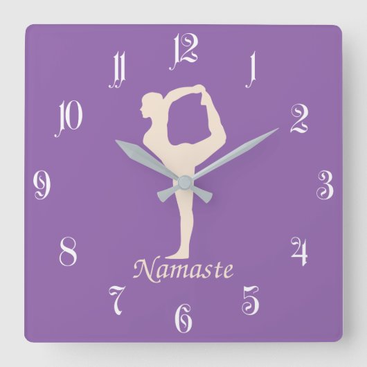 Yoga meisje vierkante klok (Voorkant)