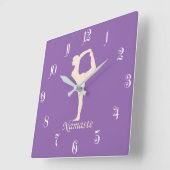 Yoga meisje vierkante klok (Hoek)