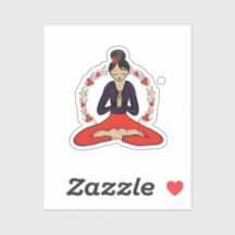 Yoga Meisje Vinyl Sticker