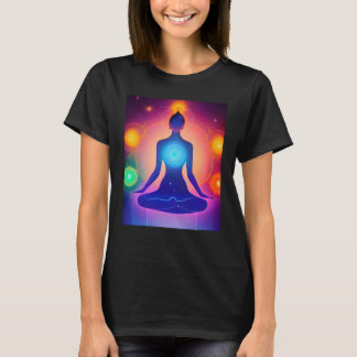 Yoga Meisje Vrouw Zonnegroet Meditatie Chakra  T-shirt