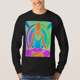 Yoga Meisje Vrouwelijke Zonnegroet Meditatie Chakr T-shirt