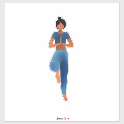 Yoga meisje, yoga kunst sticker (Vel)