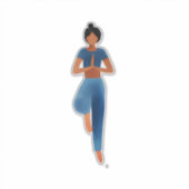Yoga meisje, yoga kunst sticker (Voorkant)