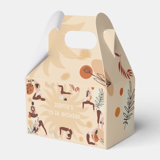 Yoga meisjes verjaardag bedankdoosjes (Voorkant Zijde)