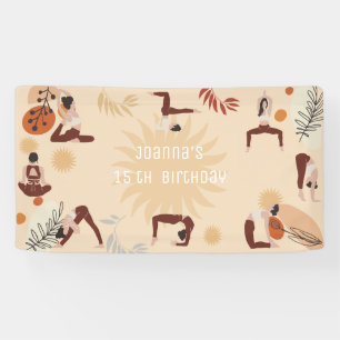 Yoga meisjes verjaardag spandoek