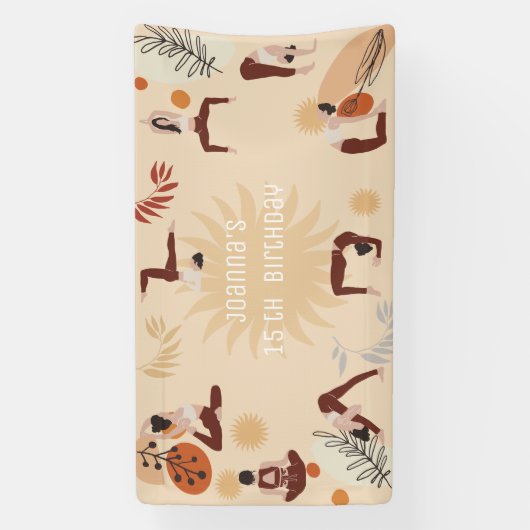 Yoga meisjes verjaardag spandoek