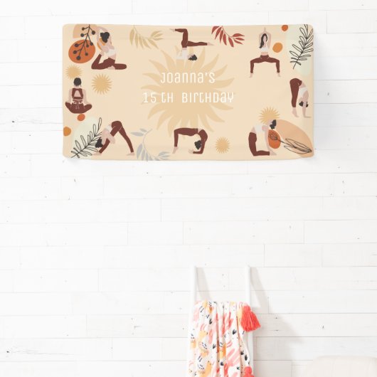 Yoga meisjes verjaardag spandoek (Insitu)