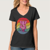 Yoga Mental Strenght Mandala Elephant Meditating T-shirt (Voorkant)