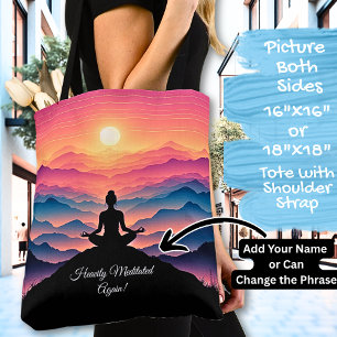 Yoga met een Zonsondergang Uitzicht - Voeg Naam of Tote Bag