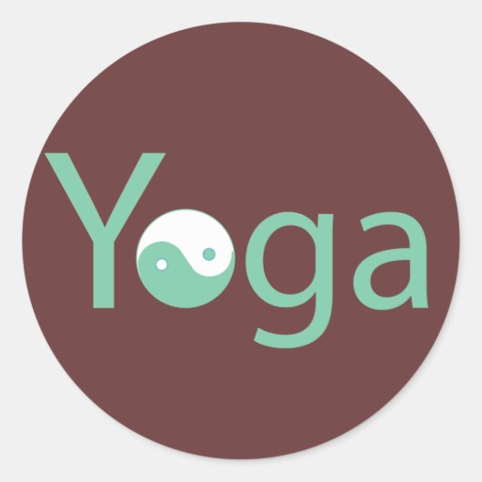 Yoga met Yin Yang Ronde Sticker (Voorkant)