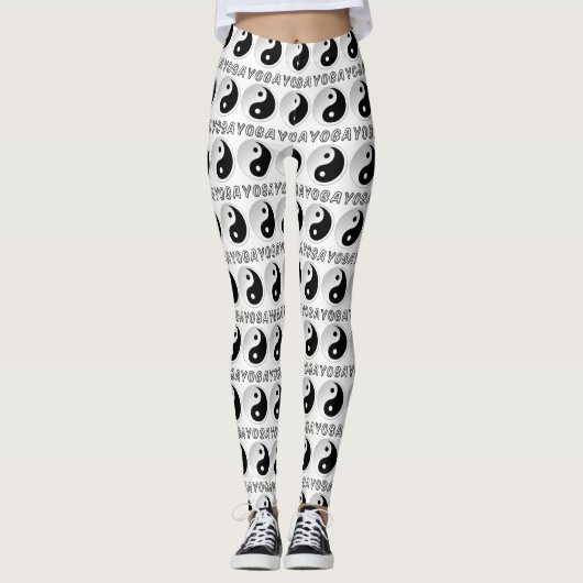 Yoga met Yin Yang symbool Leggings (Voorkant)