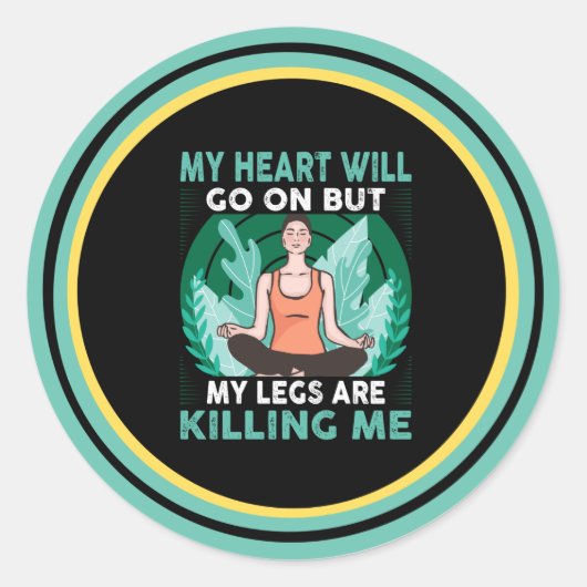 Yoga - Mijn hart gaat verder Ronde Sticker (Voorkant)