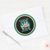 Yoga - Mijn hart gaat verder Ronde Sticker (Envelop)