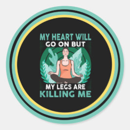 Yoga - Mijn hart gaat verder Ronde Sticker