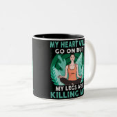 Yoga - Mijn hart gaat verder Tweekleurige Koffiemok (Voorkant rechts)