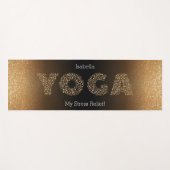 Yoga, mijn stressrelig. - Gold Glitter Yogamat (Voorkant (horizontaal))