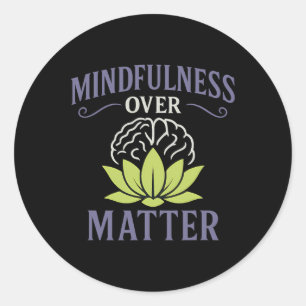 Yoga Mindfulness Over Probleem Lotus Hersenen Graf Ronde Sticker