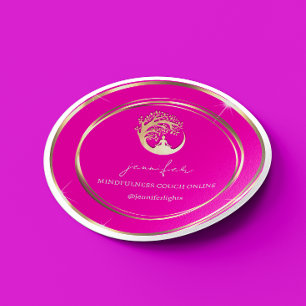 Yoga Mindfulness Therapeut bank online roze Ronde Sticker