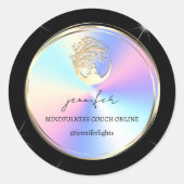 Yoga Mindfulness Therapeut Couch Online Holografie Ronde Sticker (Voorkant)