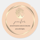 Yoga Mindfulness Therapeut Couch Online Peach Ronde Sticker (Voorkant)