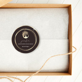 Yoga Mindfulness Therapist Couch Gold Black White Ronde Sticker