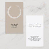 Yoga Minimalistische Enso Cirkel Motief Taupe Visitekaartje (Voorkant / Achterkant)