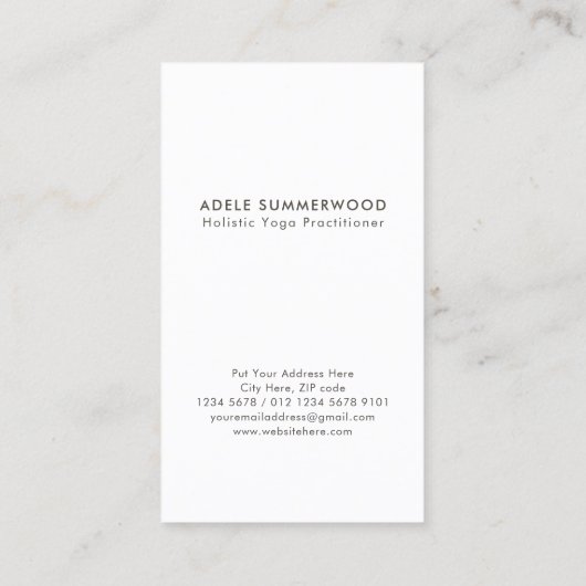 Yoga Minimalistische Enso Cirkel Motief Taupe Visitekaartje (Achterkant)