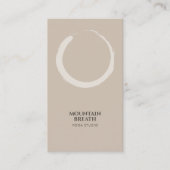 Yoga Minimalistische Enso Cirkel Motief Taupe Visitekaartje (Voorkant)