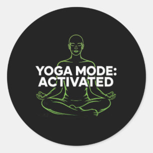 Yoga Modus Geactiveerd Mindful Fitness Meditatie K Ronde Sticker