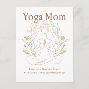 Yoga Moeder Ademt Door Moederschap Briefkaart