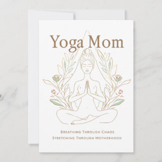 Yoga Moeder Ademt Door Moederschap Feestdagenkaart
