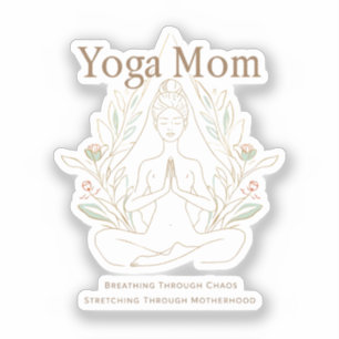 Yoga Moeder Ademt Door Moederschap Sticker