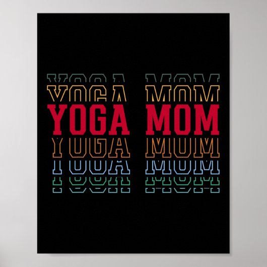 Yoga Moeder Grappige Gelaagde Tekst Moeder Mama Co Poster (Voorkant)