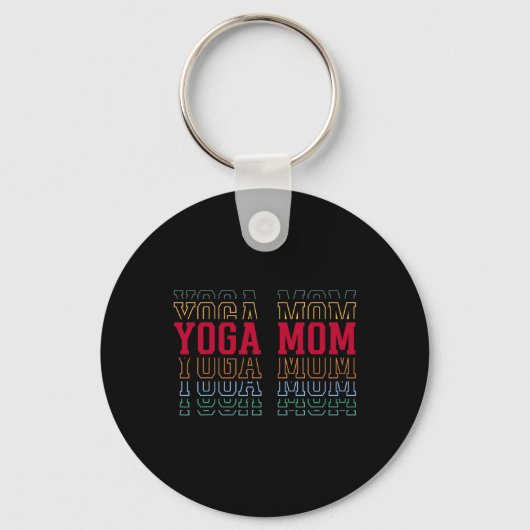 Yoga Moeder Grappige Gelaagde Tekst Moeder Mama Co Sleutelhanger (Voorkant)