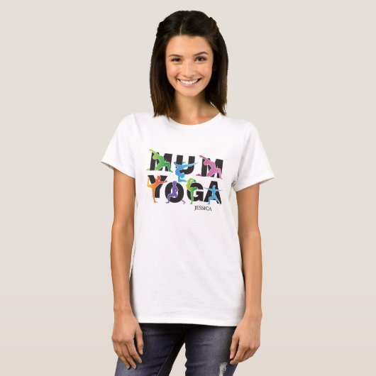 Yoga Moeder Meditatie Hobby Schattige Mam T-shirt (Voorkant volledig)
