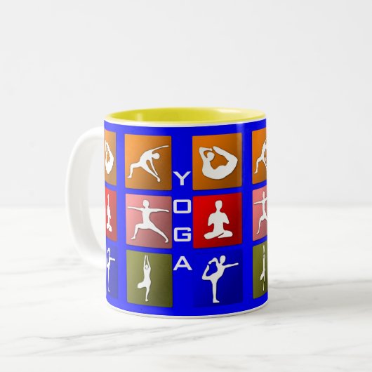 Yoga-mok Tweekleurige Koffiemok (Voorkant links)